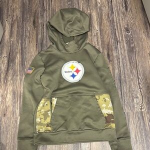 Steelers Kids Salute to Service Hoodie - Olive Green